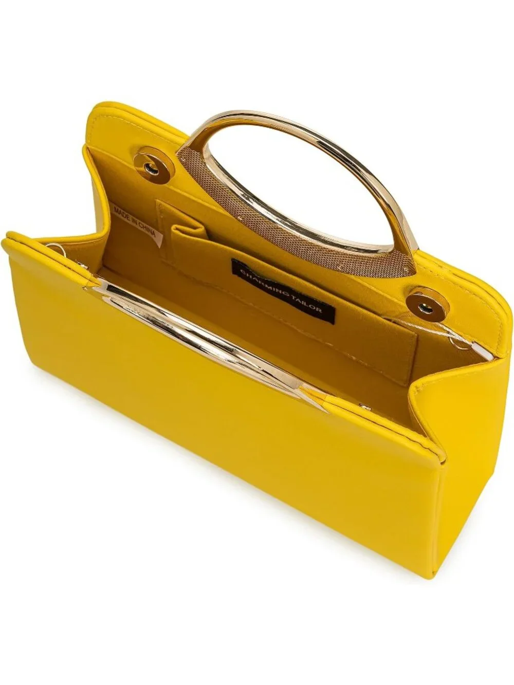 👜Women's Yellow Small Dressy Handbag Evening Bag Circle Handle Elegant Purse